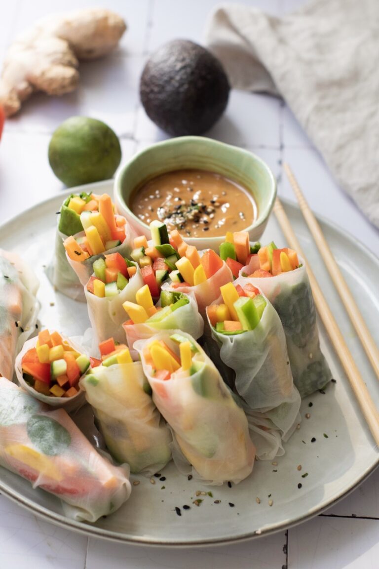 rainbow rice paper rolls